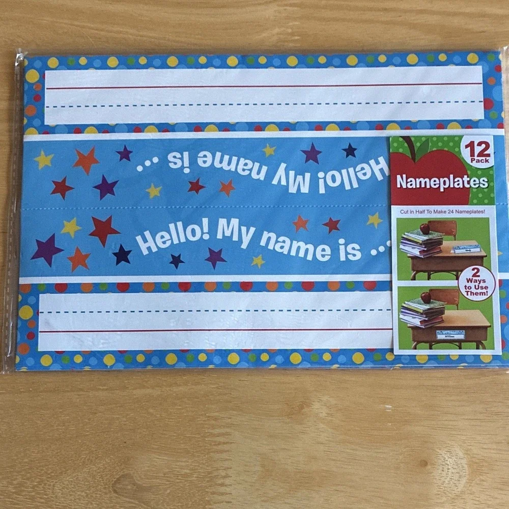 Horizon Group USA Children's School Nameplates, 12 Pack, Green/Blue, Lot of 2